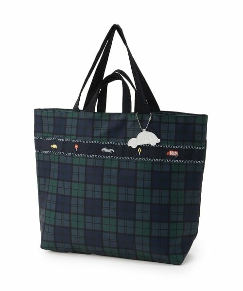 petit main / プティマイン トートバッグ | 【通園・通学グッズ】BOYS刺しゅうレッスンバッグ（ブルー グリーン）