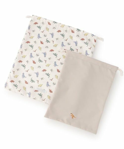 petit main / プティマイン ポーチ | BOYS巾着2Pセット（薄ベージュ）