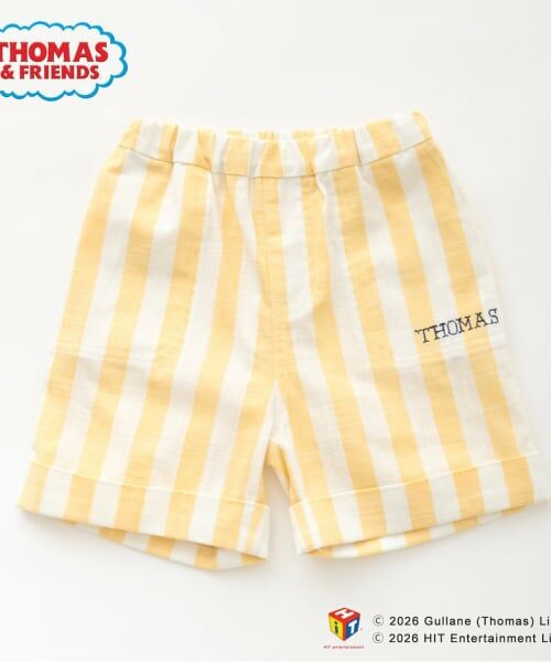petit main / プティマイン ショート・ハーフ・半端丈パンツ | 【3月13日発売予定】【きかんしゃトーマス】布帛ハーフパンツ（黄）
