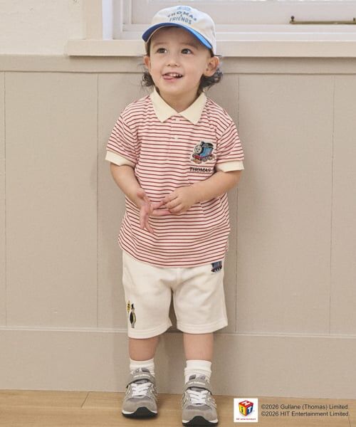 petit main / プティマイン ショート・ハーフ・半端丈パンツ | 【3月13日発売予定】【きかんしゃトーマス】ミニ裏ショートパンツ（アイボリー）