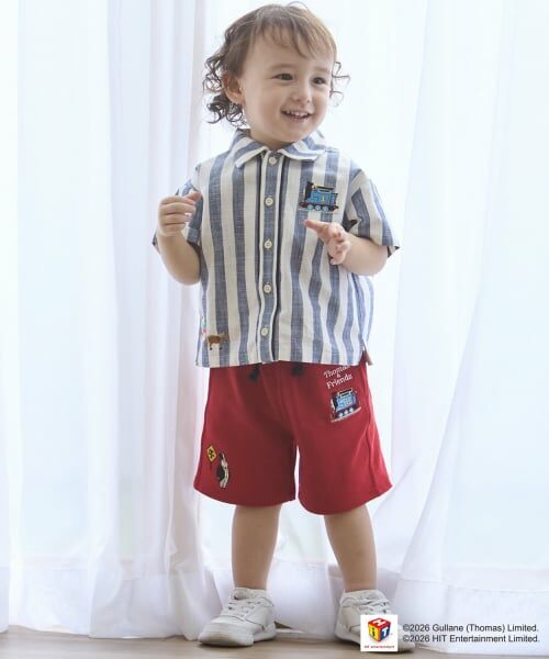 petit main / プティマイン ショート・ハーフ・半端丈パンツ | 【3月13日発売予定】【きかんしゃトーマス】ミニ裏ショートパンツ（赤）