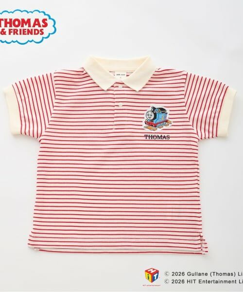 petit main / プティマイン ポロシャツ | 【3月13日発売予定】【きかんしゃトーマス】半袖ポロシャツ（赤）