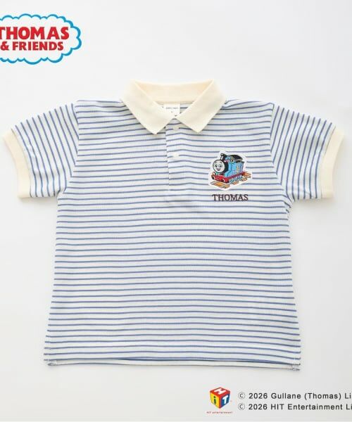 petit main / プティマイン ポロシャツ | 【3月13日発売予定】【きかんしゃトーマス】半袖ポロシャツ（サックス）