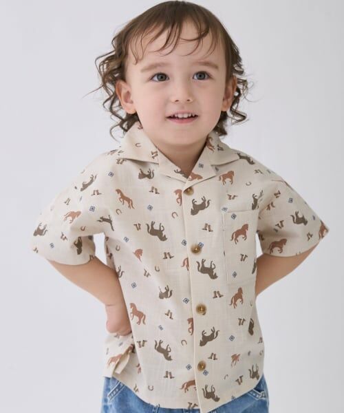 petit main / プティマイン シャツ・ブラウス | 【リンク】アソート柄開衿半袖シャツ | 詳細4