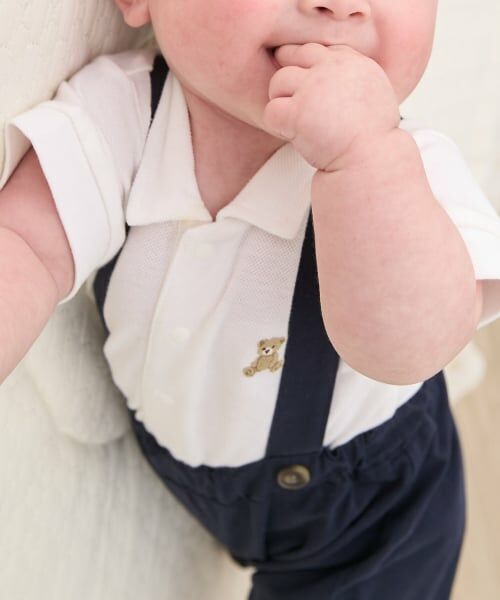petit main / プティマイン ベビー・キッズウエア | ポロシャツ＋サスつきパンツセット | 詳細1