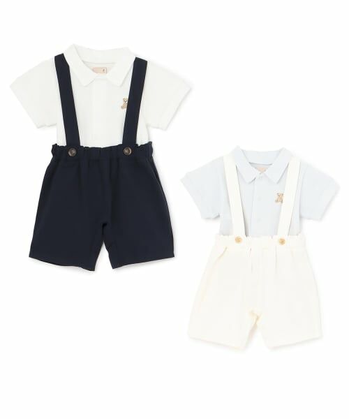 petit main / プティマイン ベビー・キッズウエア | ポロシャツ＋サスつきパンツセット | 詳細13
