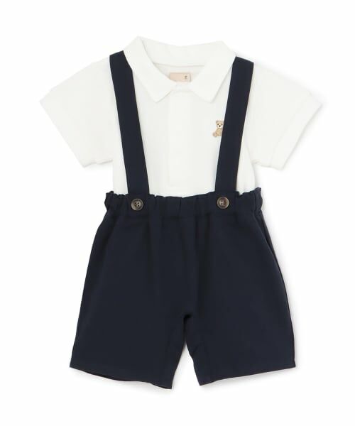petit main / プティマイン ベビー・キッズウエア | ポロシャツ＋サスつきパンツセット | 詳細2