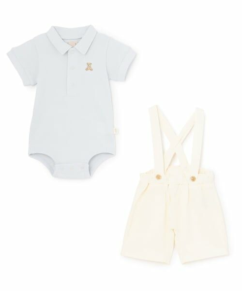 petit main / プティマイン ベビー・キッズウエア | ポロシャツ＋サスつきパンツセット | 詳細4