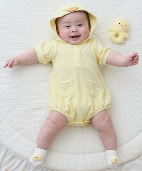 petit main / プティマイン ロンパース | アニマルなりきりロンパース（黄）