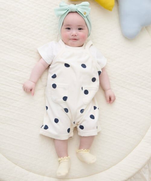 petit main / プティマイン ベビー・キッズウエア | パイルサロペットセット（アイボリー）