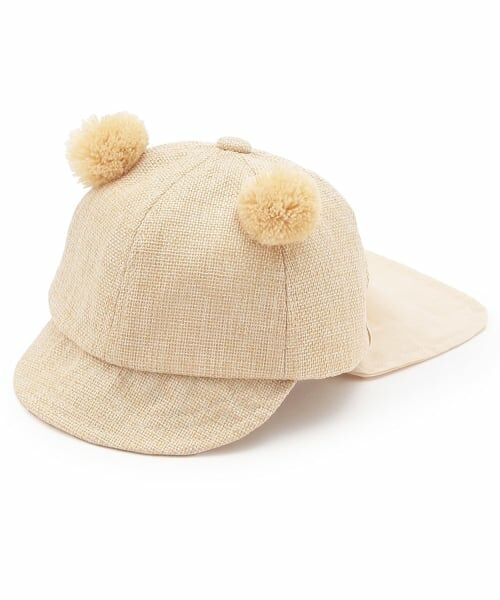 petit main / プティマイン キャップ | 耳つきキャップ（アイボリー）