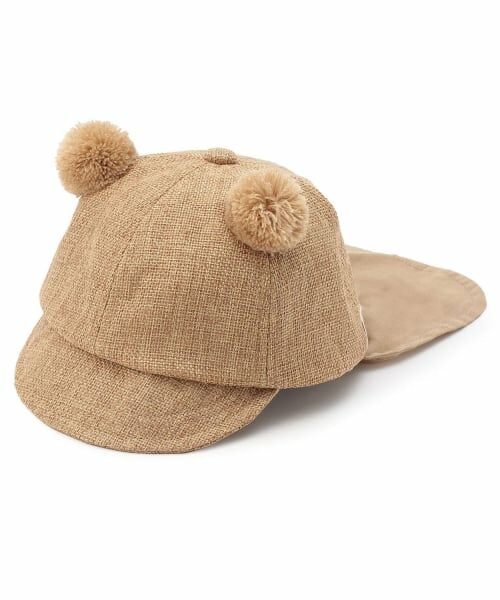 petit main / プティマイン キャップ | 耳つきキャップ（ベージュ）