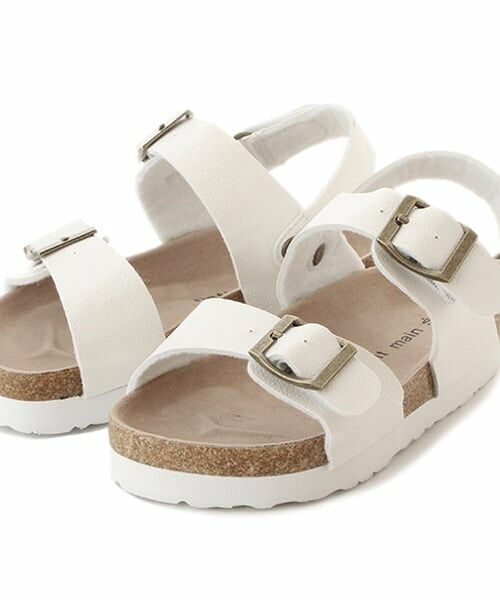 petit main / プティマイン サンダル | ダブルベルトサンダル(オフ ホワイト)