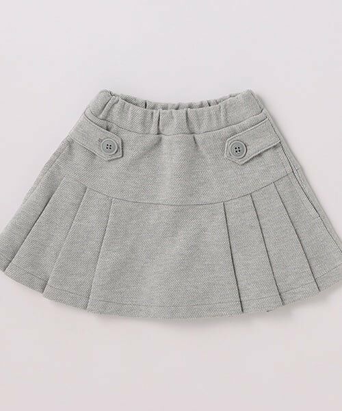 petit main / プティマイン ショート・ハーフ・半端丈パンツ | 【リンク】カットプリーツスカパン(キッズ)（トップ グレー）