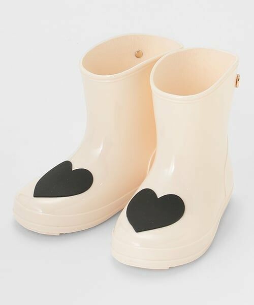 petit main / プティマイン レインシューズ | モチーフレインブーツ（オフ ホワイト）