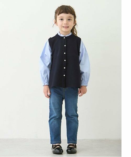 petit main / プティマイン その他パンツ | 【リンク】デニムストレートパンツ(キッズ)（ブルー）