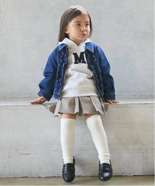 petit main / プティマイン ショート・ハーフ・半端丈パンツ | 【リンク】ダブルウエストプリーツスカパン(キッズ)（茶）