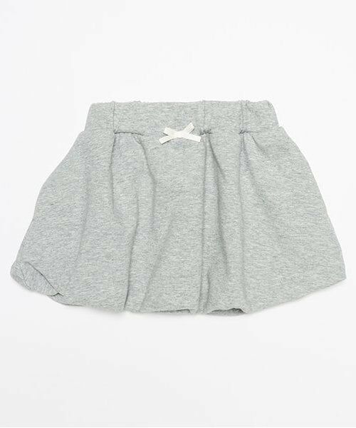 petit main / プティマイン ミニ・ひざ丈スカート | 【防汚加工/リンク】バルーンスカート(キッズサイズ)（トップ グレー）