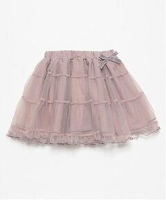 petit main / プティマイン ミニ・ひざ丈スカート | チュールティアードスカート