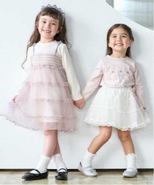 petit main / プティマイン ミニ・ひざ丈スカート | チュールティアードスカート | 詳細4