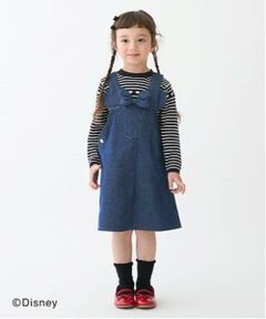petit main / プティマイン ミニ丈・ひざ丈ワンピース | 【Disney】耳つきジャンスカ(キッズサイズ)