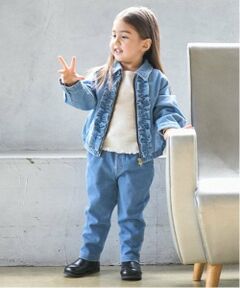 petit main / プティマイン その他パンツ | 【スマイル/リンク】リボン刺しゅうロングパンツ(キッズサイズ)