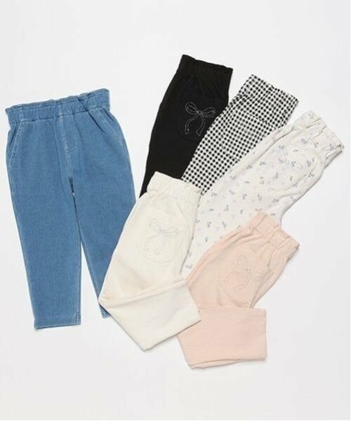 petit main / プティマイン その他パンツ | 【スマイル/リンク】リボン刺しゅうロングパンツ(キッズサイズ) | 詳細6