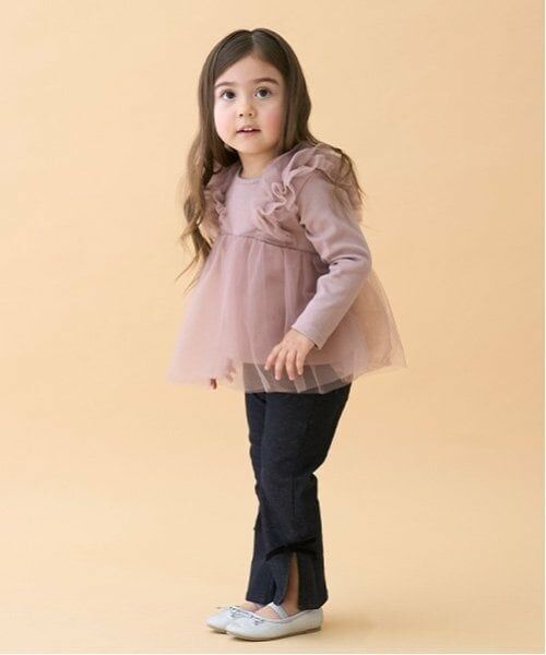 petit main / プティマイン その他パンツ | 【リンク】ストレッチフレアパンツ(キッズ) | 詳細1