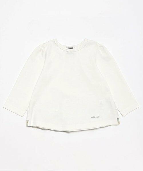 petit main / プティマイン Tシャツ | 【オーガニック】バックフリル長袖T（オフ ホワイト）
