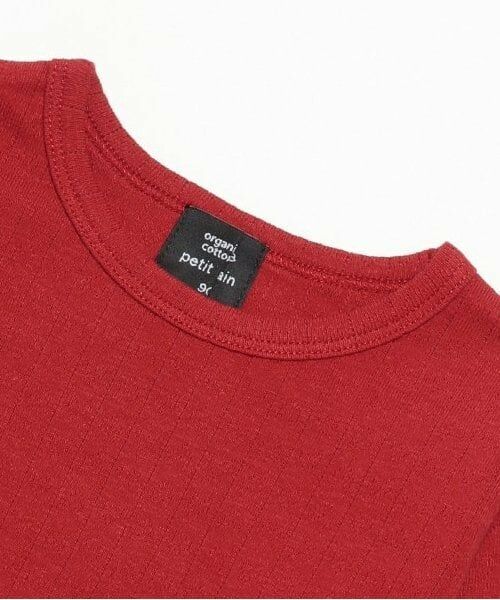petit main / プティマイン Tシャツ | 【オーガニック】ハート針抜き長袖T | 詳細2