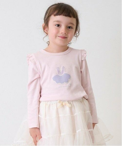 petit main / プティマイン Tシャツ | 【プティプラ】GIRLS長袖T（ライト ピンク）