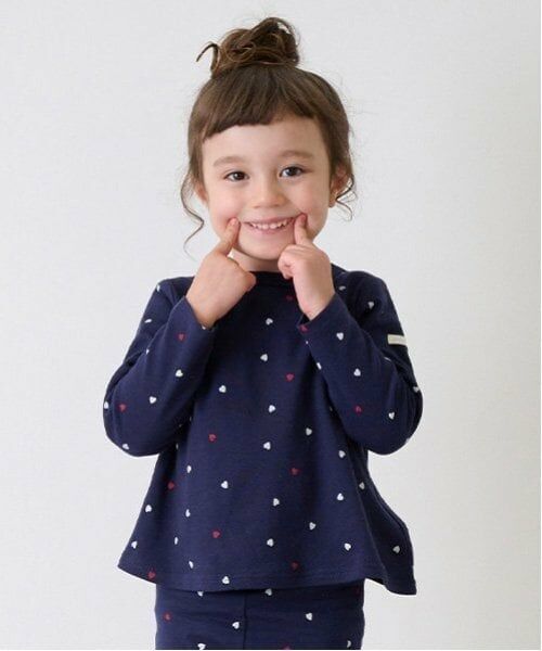petit main / プティマイン Tシャツ | 【プティプラ】GIRLS長袖T（紺）
