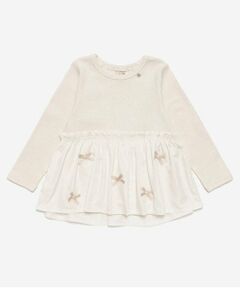 petit main / プティマイン Tシャツ | 【リンク】リボンペプラム長T(キッズ)