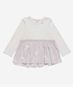 petit main / プティマイン Tシャツ | 【リンク】リボンペプラム長T(キッズ)