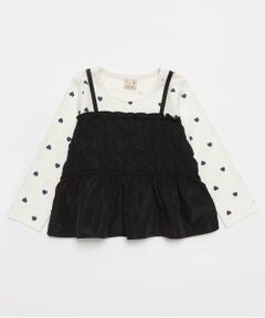 petit main / プティマイン Tシャツ | 【リンク】ビスチェドッキング長T(キッズ)