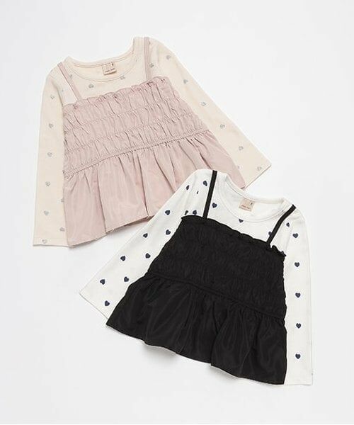 petit main / プティマイン Tシャツ | 【リンク】ビスチェドッキング長T(キッズ) | 詳細6