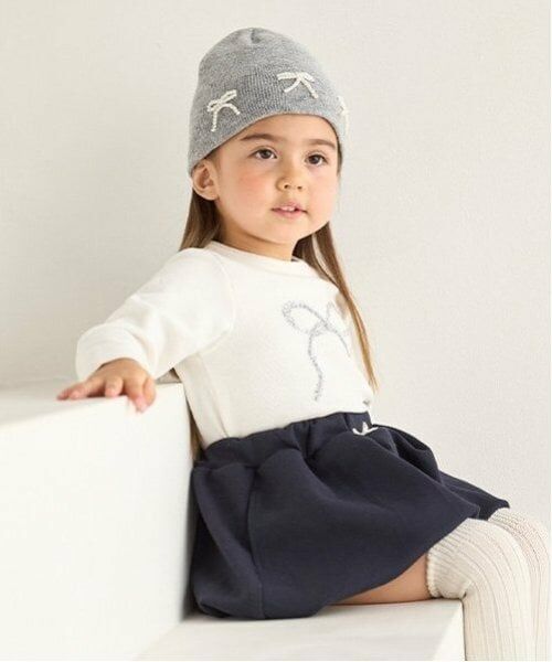 petit main / プティマイン Tシャツ | 【リンク】キラキラモチーフ長T(キッズ) | 詳細1