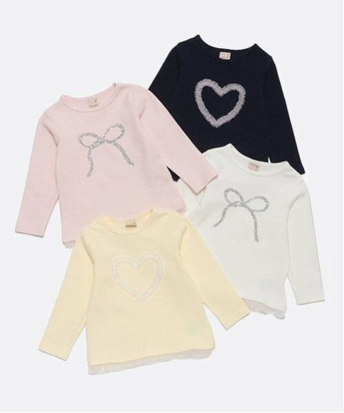 petit main / プティマイン Tシャツ | 【リンク】キラキラモチーフ長T(キッズ) | 詳細9