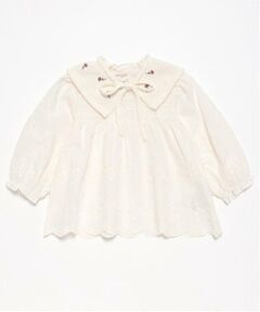petit main / プティマイン シャツ・ブラウス | 【リンク】ニット衿シャーリングブラウス(キッズ)
