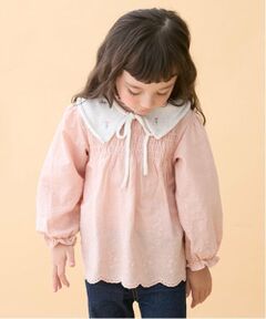petit main / プティマイン シャツ・ブラウス | 【リンク】ニット衿シャーリングブラウス(キッズ)