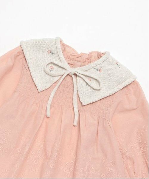 petit main / プティマイン シャツ・ブラウス | 【リンク】ニット衿シャーリングブラウス(キッズ) | 詳細5