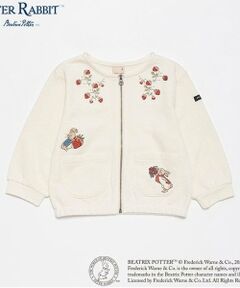 petit main / プティマイン カーディガン・ボレロ | 【ピーターラビット】苺刺繍ZIPカーデ