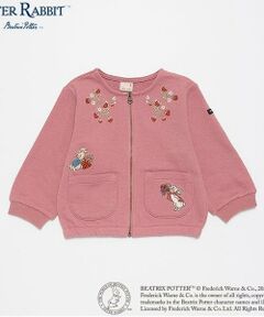 petit main / プティマイン カーディガン・ボレロ | 【ピーターラビット】苺刺繍ZIPカーデ