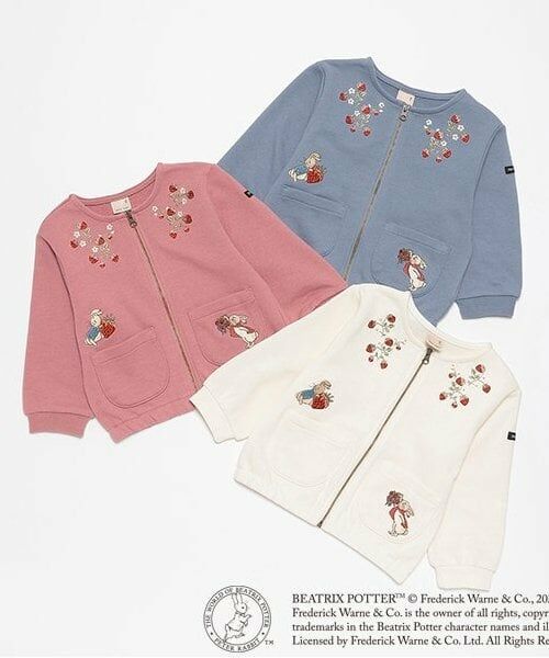 petit main / プティマイン カーディガン・ボレロ | 【ピーターラビット】苺刺繍ZIPカーデ | 詳細10