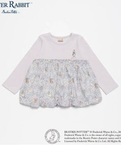 petit main / プティマイン Tシャツ | 【ピーターラビット】花柄ドッキング長T