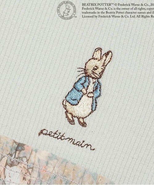 petit main / プティマイン Tシャツ | 【ピーターラビット】花柄ドッキング長T | 詳細4