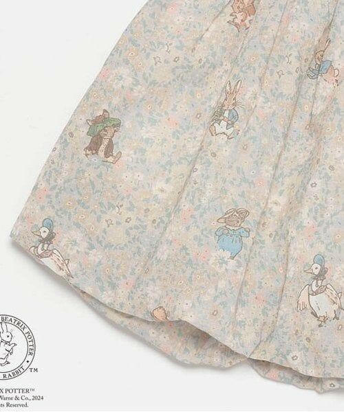 petit main / プティマイン Tシャツ | 【ピーターラビット】花柄ドッキング長T | 詳細7