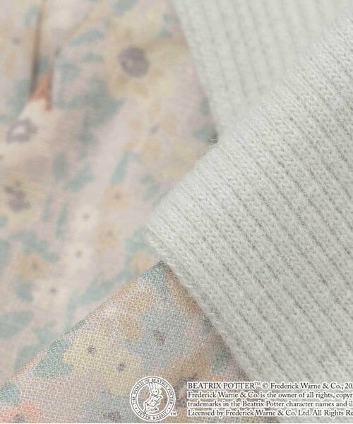 petit main / プティマイン Tシャツ | 【ピーターラビット】花柄ドッキング長T | 詳細9