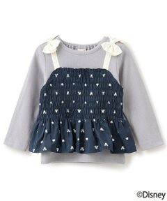 petit main / プティマイン Tシャツ | 【Disney】柄ビスチェドッキング長T