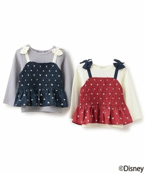 petit main / プティマイン Tシャツ | 【Disney】柄ビスチェドッキング長T | 詳細14